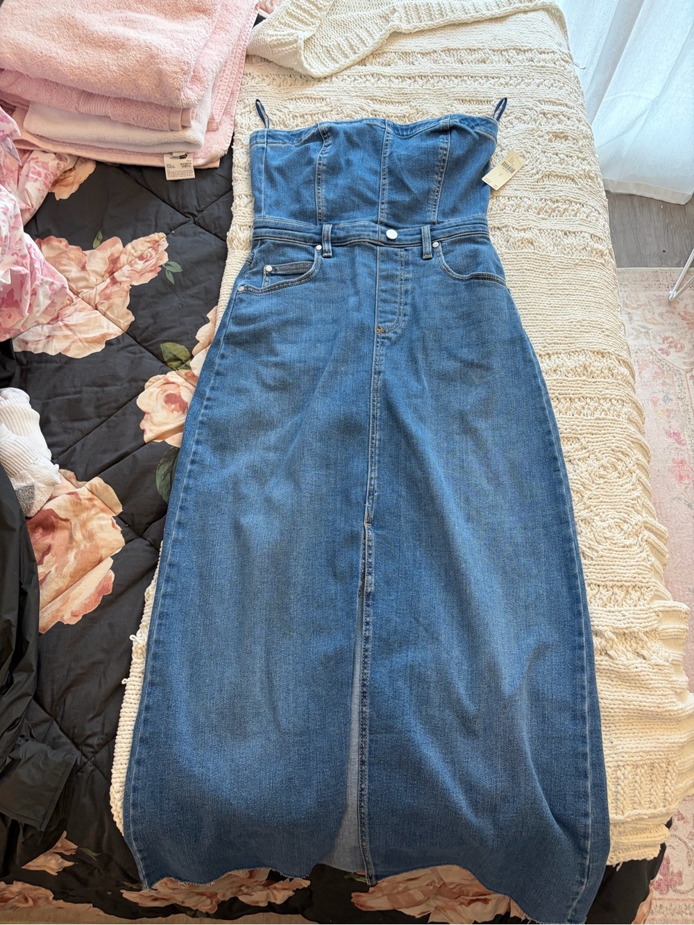 Pilcro Denim Skirt in Medium Blue